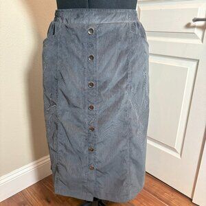 Allison Daley corduroy look, size 14, below the knee, charcoal gray skirt
